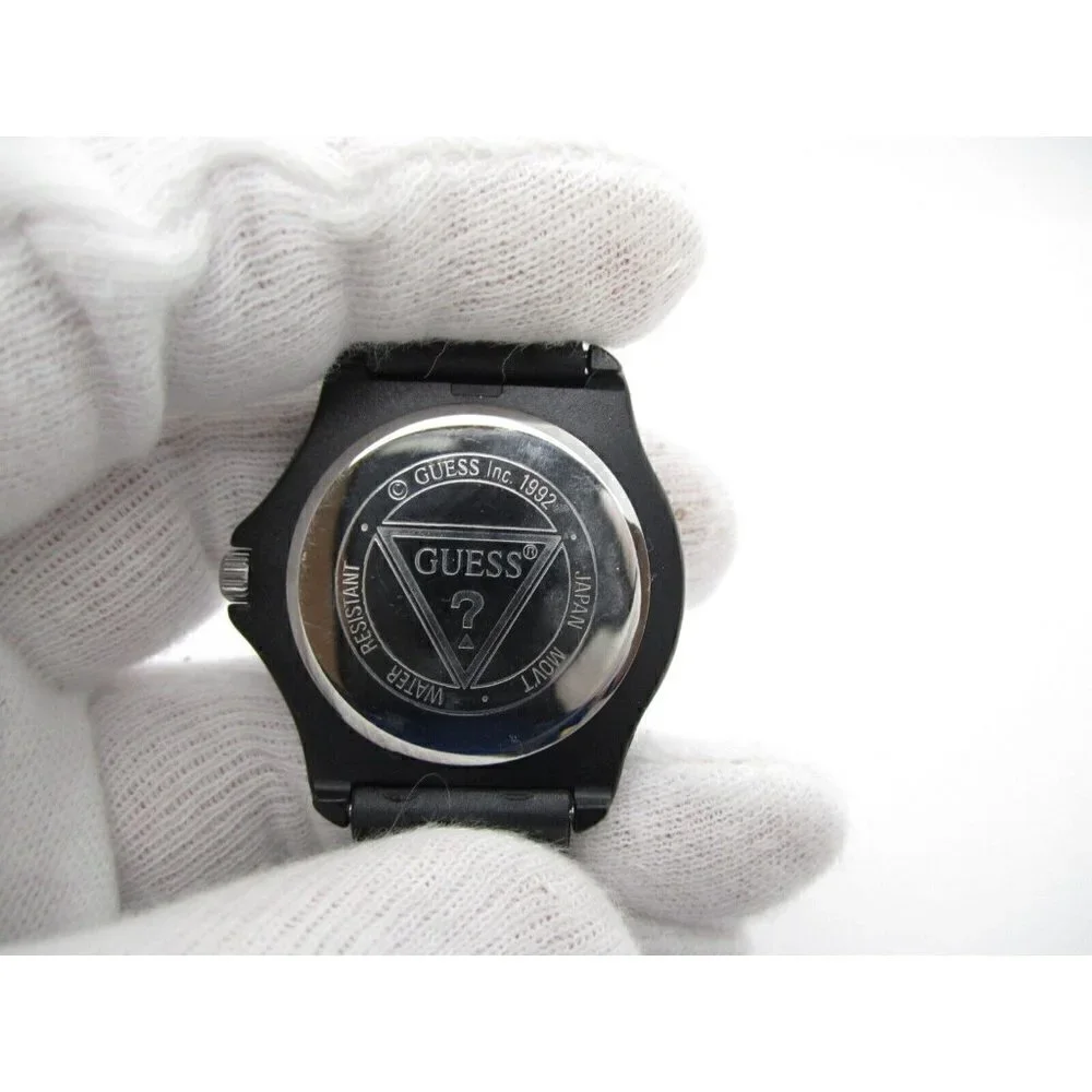 Vtg Men's Guess Quartz WR Analog 38mm Dial Causal Round‎ Watch (F41)